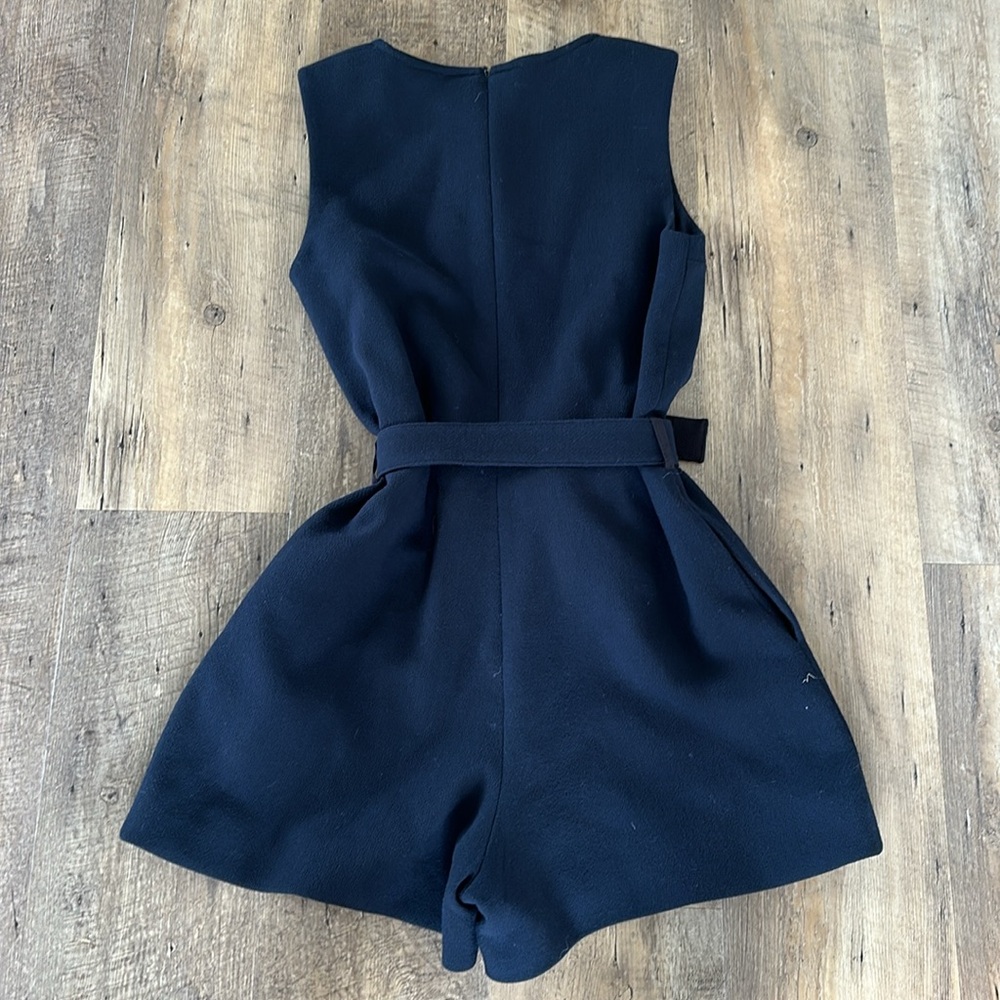 Victoria Beckham Navy Sleeveless Belted Romper - Picture 6 of 6
